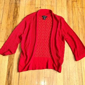 Red Lacey Short Cardigan